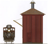 Cross Section of Water Tank in Uxbridge 1871 for Toronto & Nipissing Railway of Ontario Canada